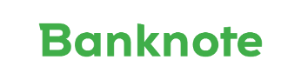 Kreditora “Banknote.lv” logotips, kur nosaukums ar burtiem zaļā krāsā