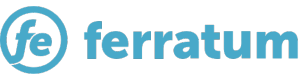 Kreditora “Ferratum.lv” logotips zilā krāsā un priekšā vizuālā daļā ar burtiem “fe” aplī