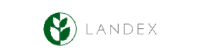 Логотип Invest.landex с названием и визуальными элементами впереди – в бело-зеленом круге растение в этих цветах